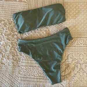 Strapless Green bikini set